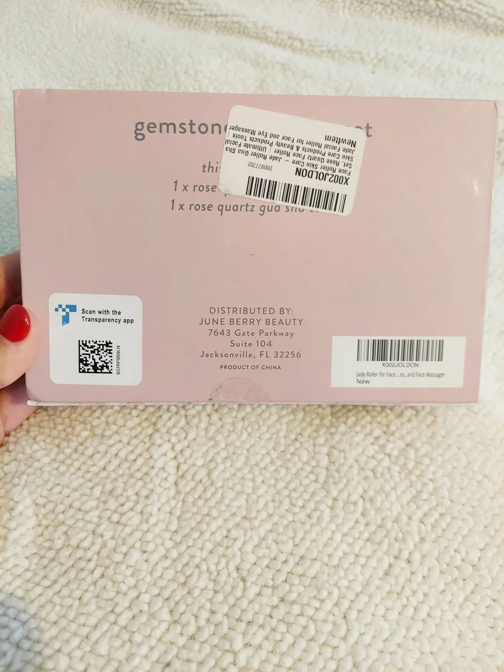 June Berry Rose Quartz Facial Lymphatic Roller Spa Set NWT Travel Self Care